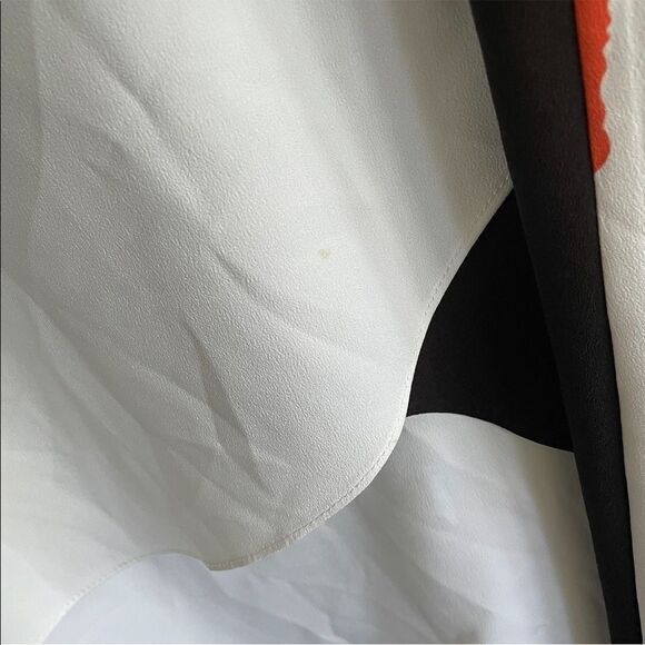 KENNETH COLE Reaction Sleeveless Asymmetrical Tank Top Blouse White Black XS - Picture 4 of 5